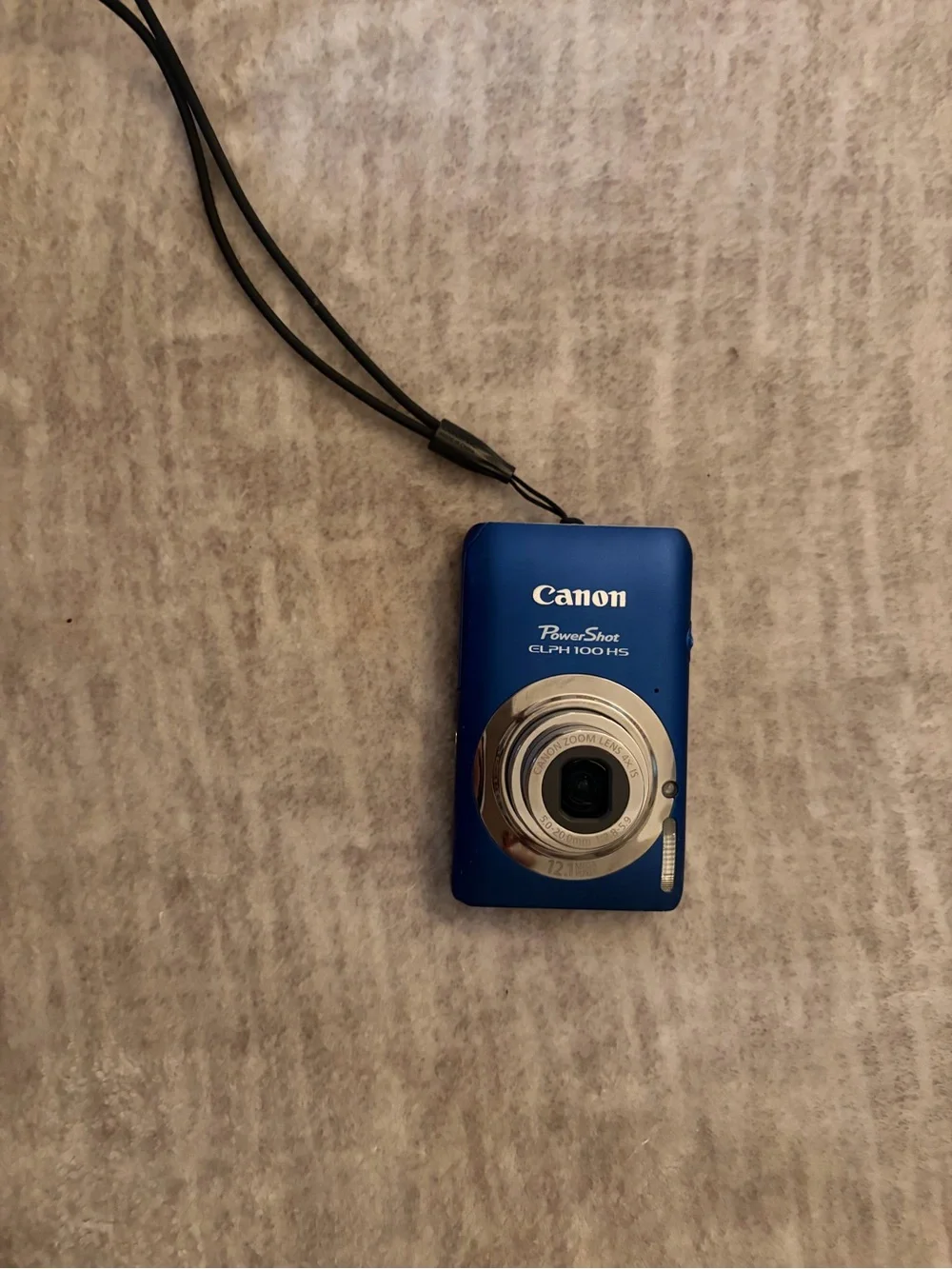 Canon Blue Compact Point-and-Shoot Camera with Charger and Battery